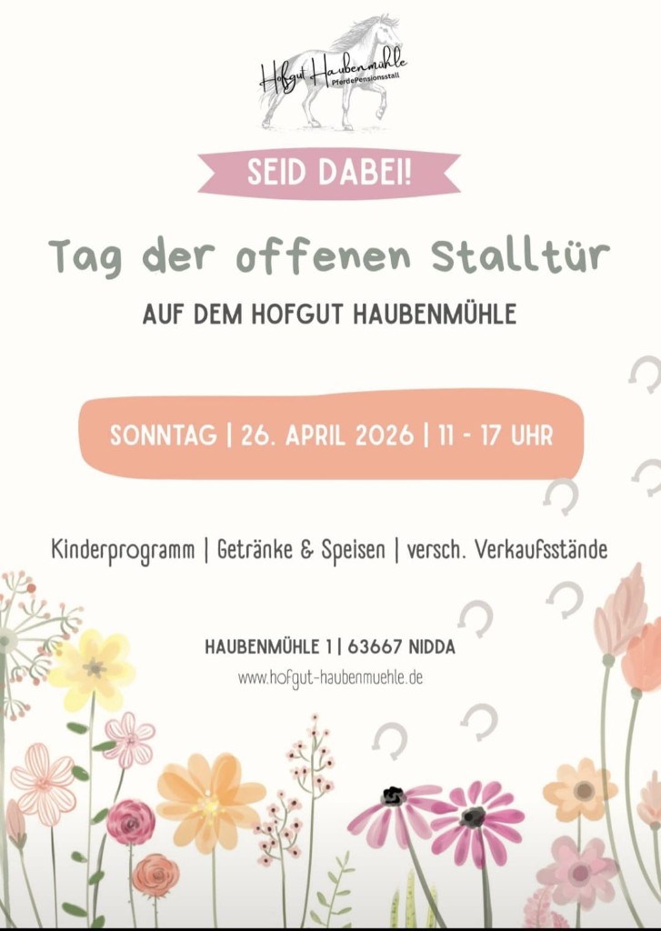 Flyer: Tag der offenen Stalltür am Hofgut Haubenmühle